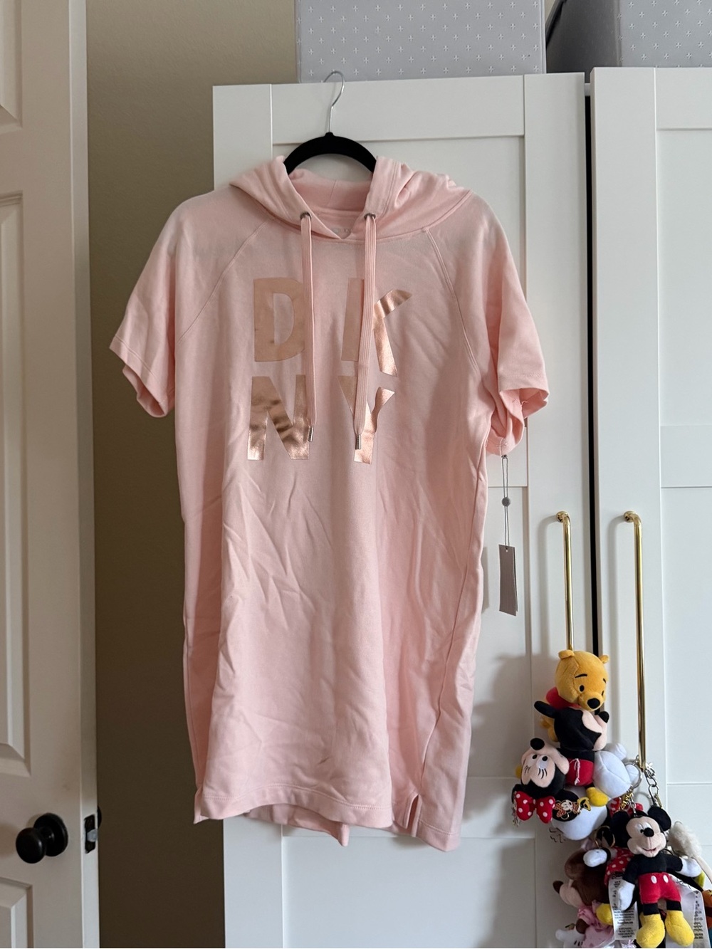 Pink DKNY Hoodie Dress - Size: M - New With Tags